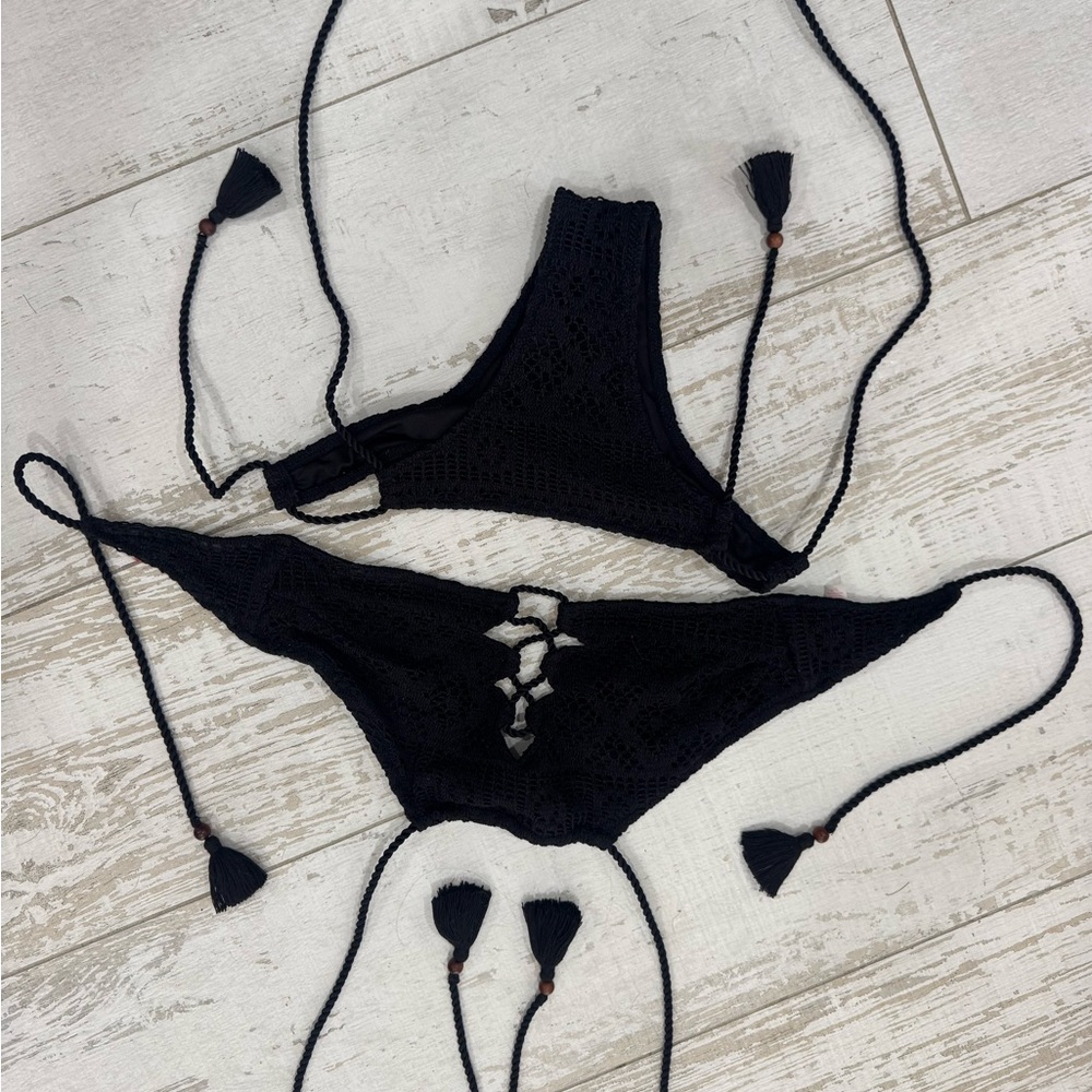 Victoria's Secret Black Crochet Swimwear